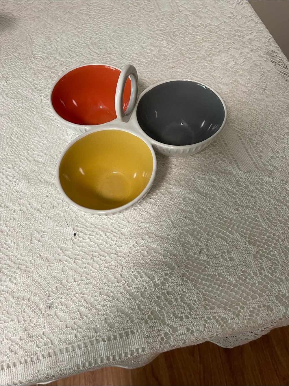 Threshold Ceramic Serving Bowl Set - Orange, Gray & Yellow Interiors